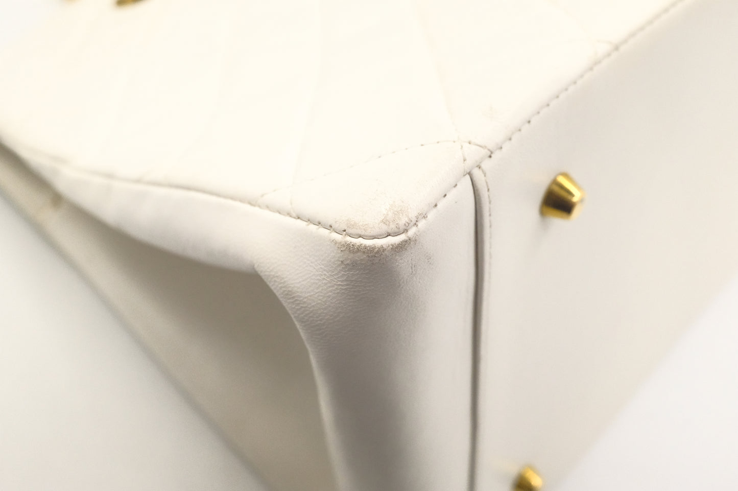 Chanel Grand Timeless Tote in White Matelassé Leather