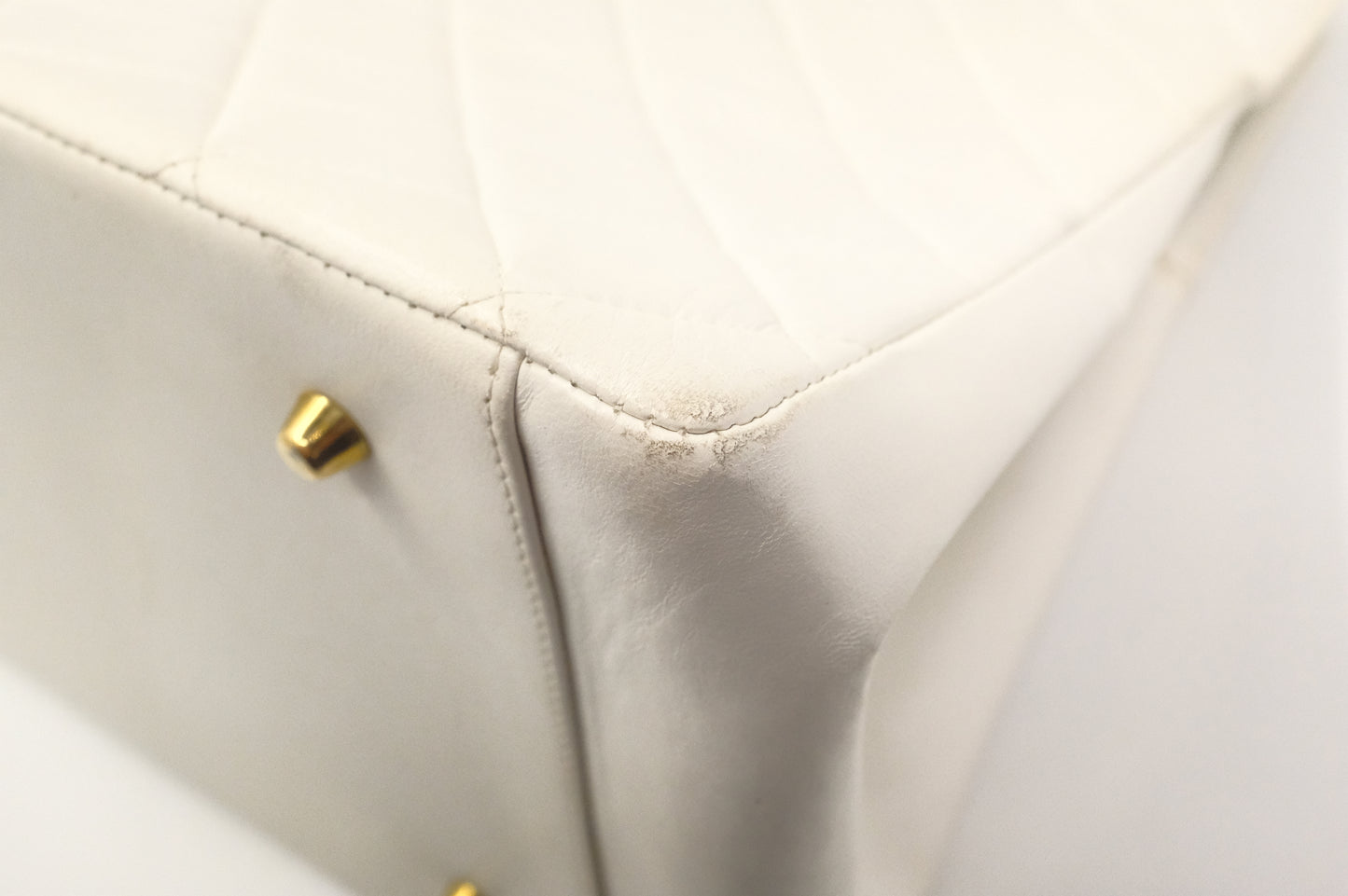 Chanel Grand Timeless Tote in White Matelassé Leather