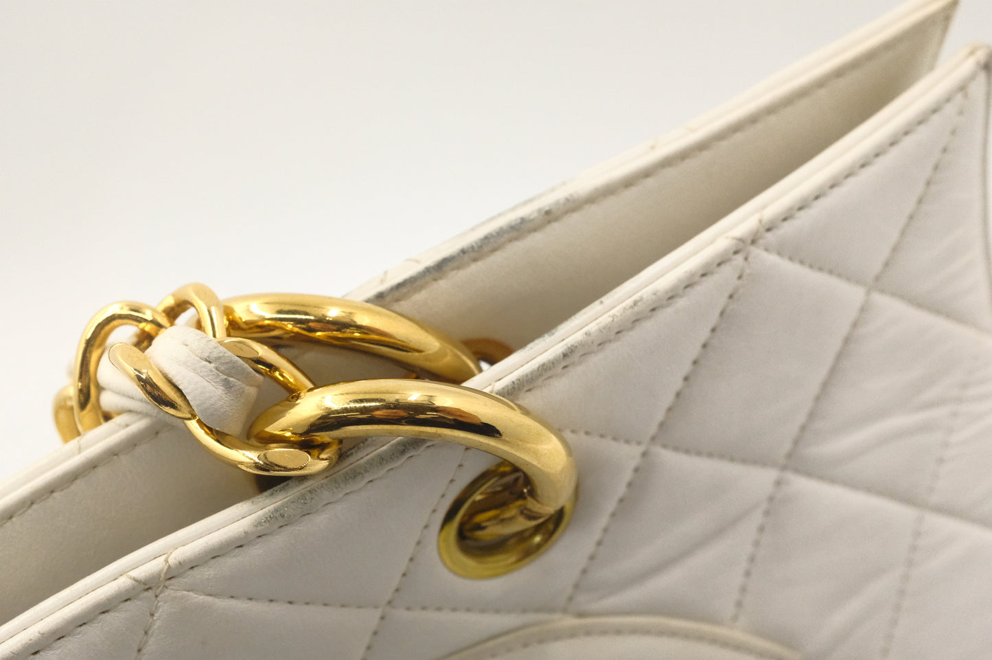 Chanel Grand Timeless Tote in White Matelassé Leather