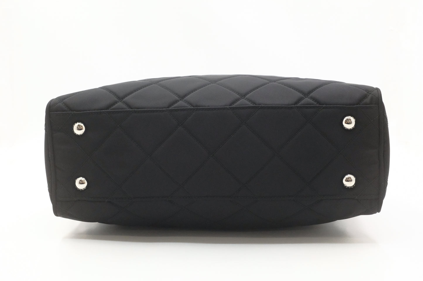 Prada Chain Shoulder Bag in Black Quilted Nylon Canvas