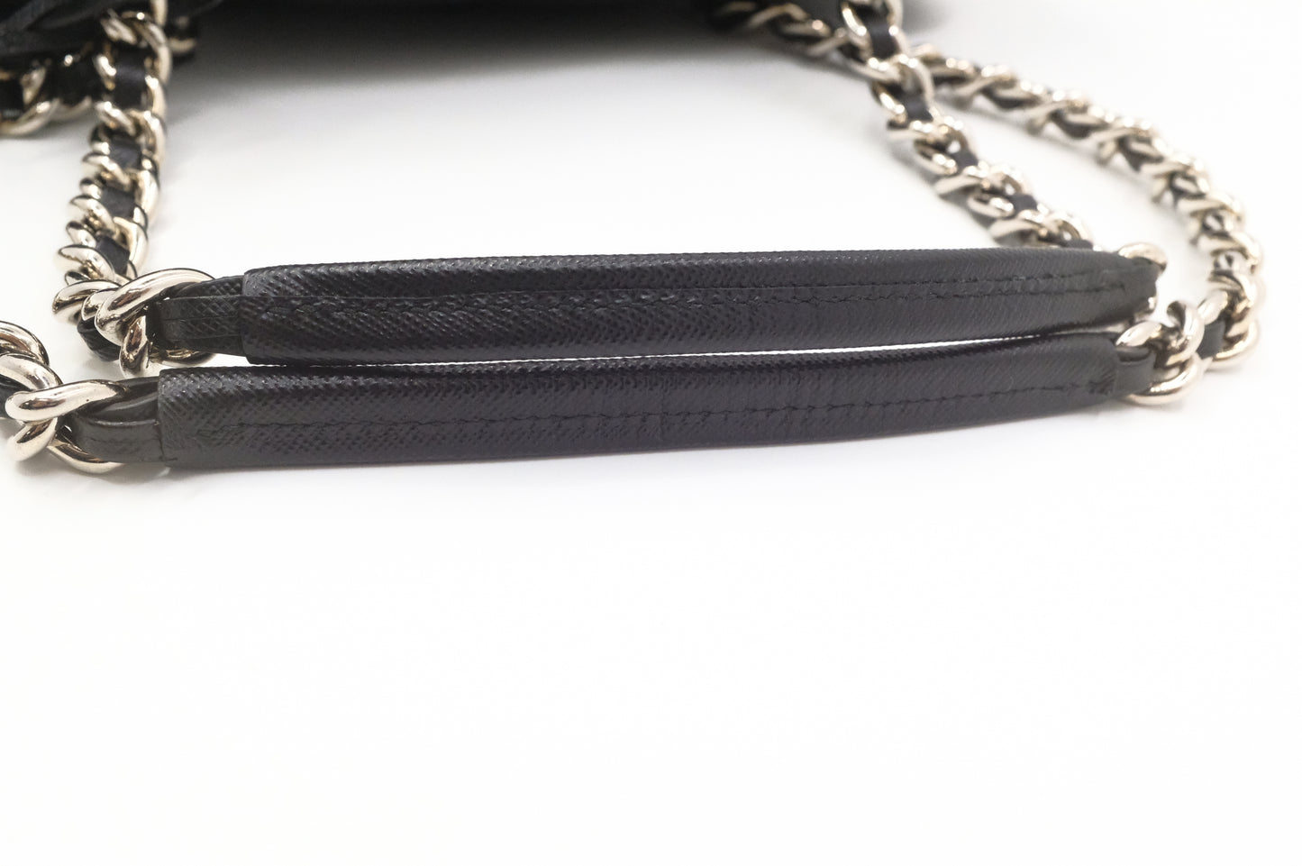 Prada Chain Shoulder Bag in Black Quilted Nylon Canvas