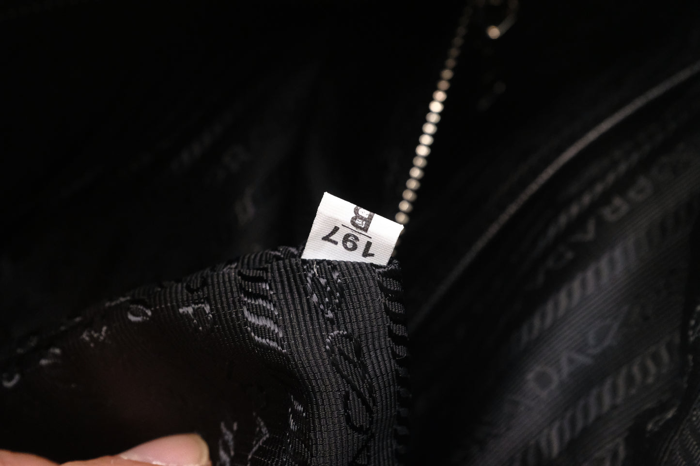 Prada Chain Shoulder Bag in Black Quilted Nylon Canvas