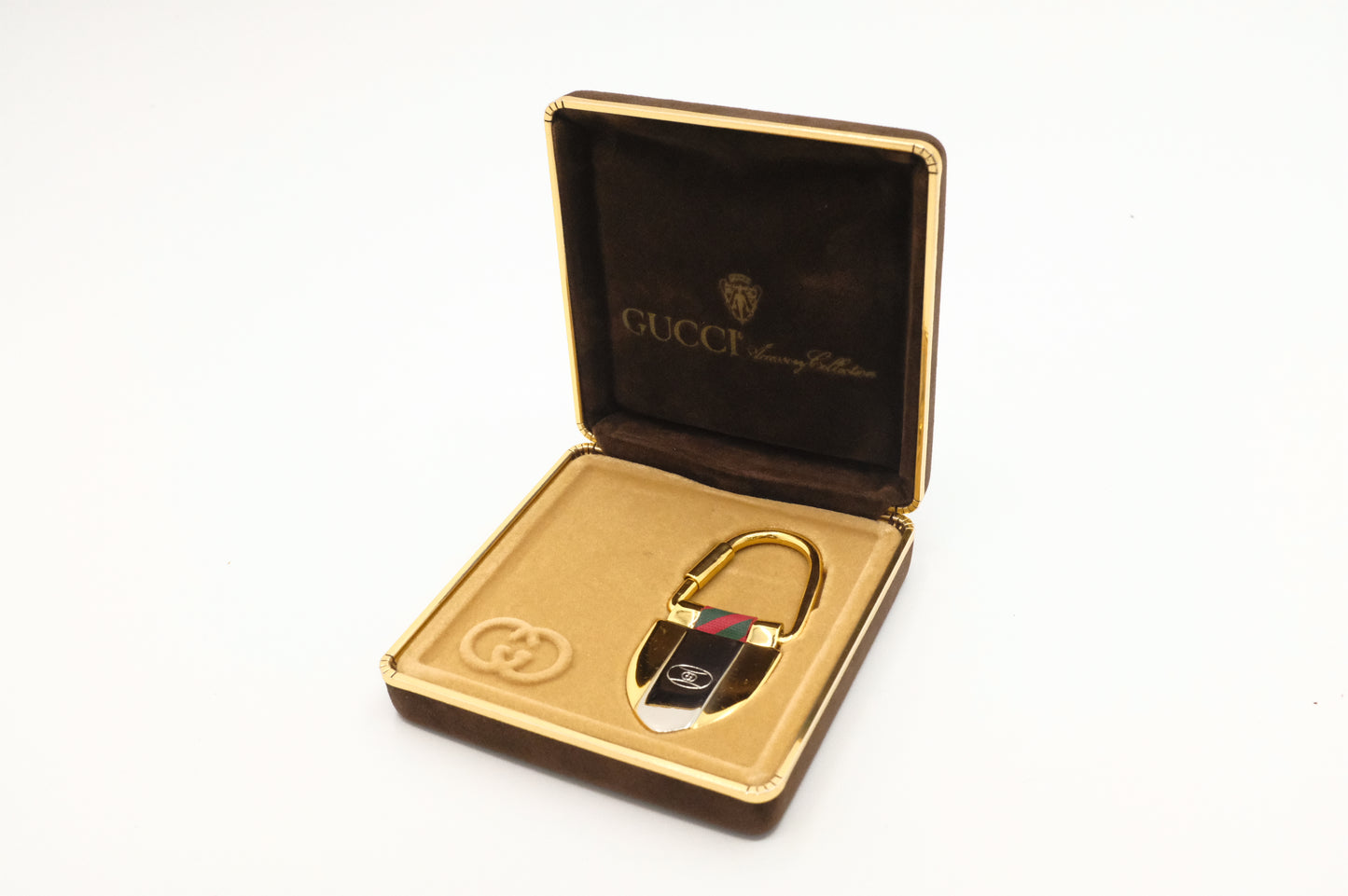 Gucci Rigato Shield Key Ring