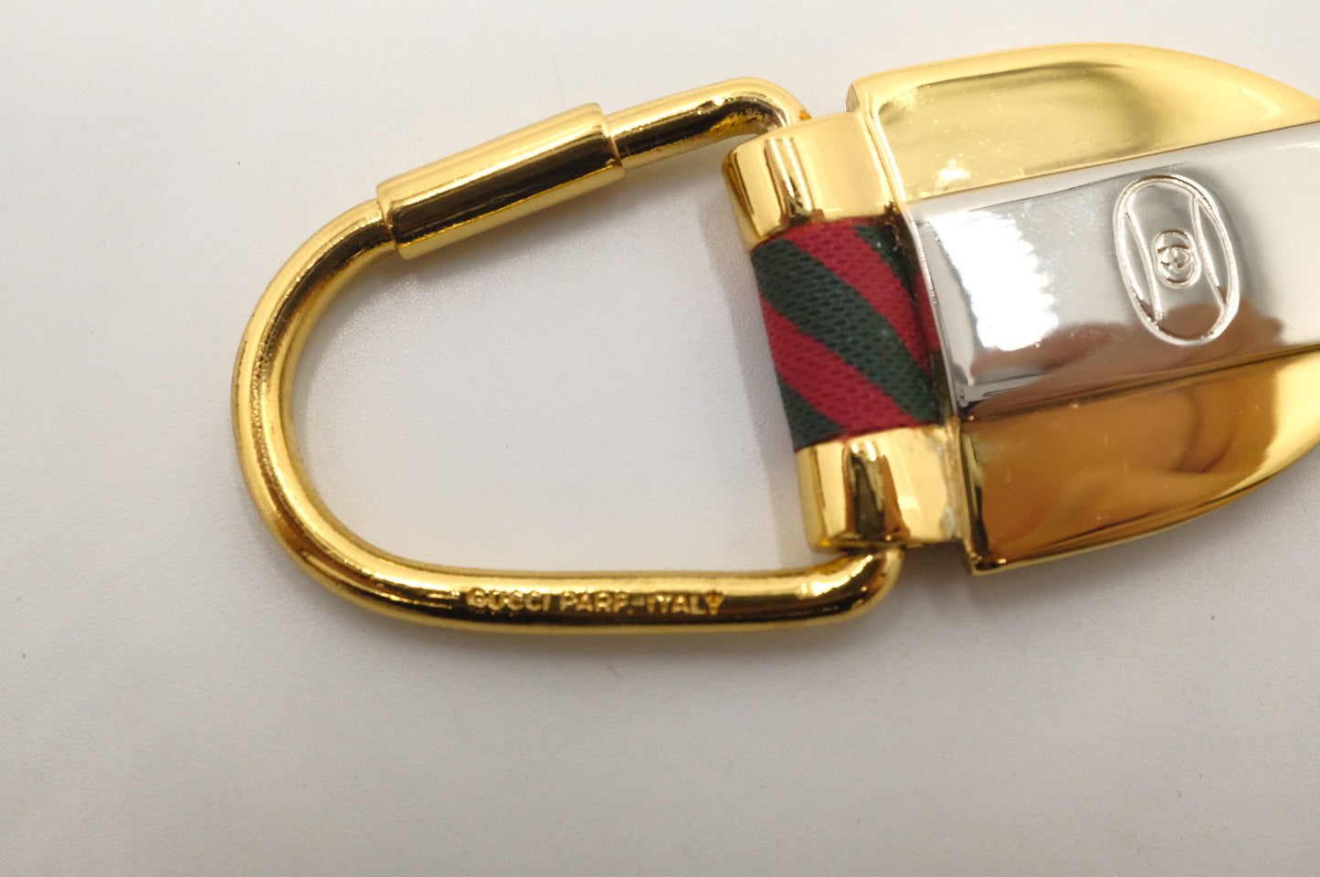 Gucci Rigato Shield Key Ring