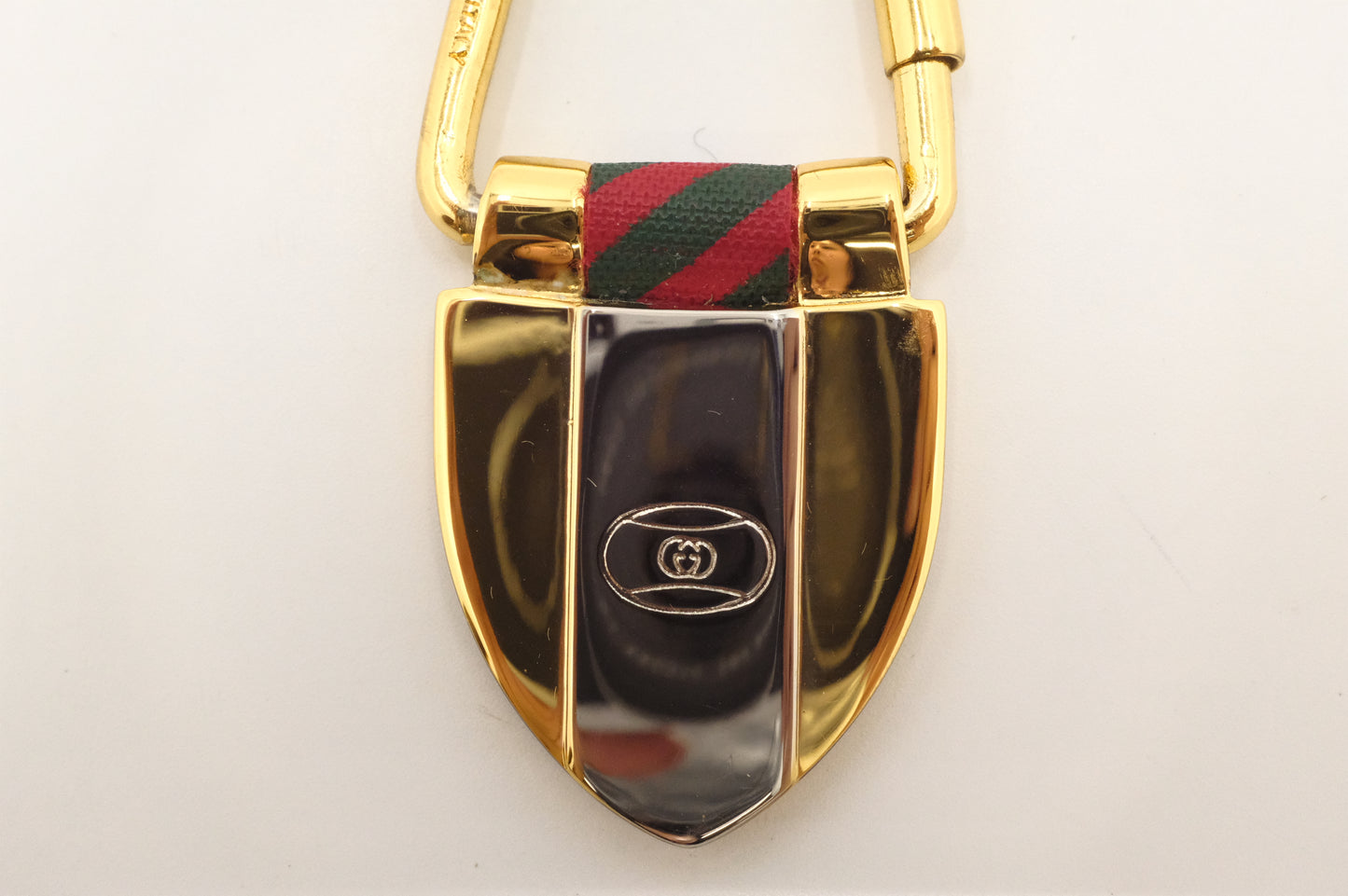 Gucci Rigato Shield Key Ring