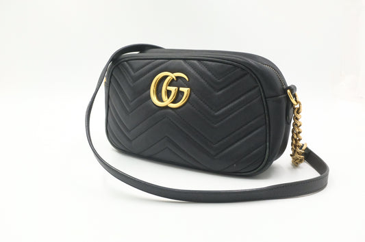 Gucci Marmont Crossbody Bag in Black Leather