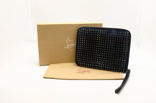 Louboutin Loubiposh Clutch in Studded Plaid Velvet