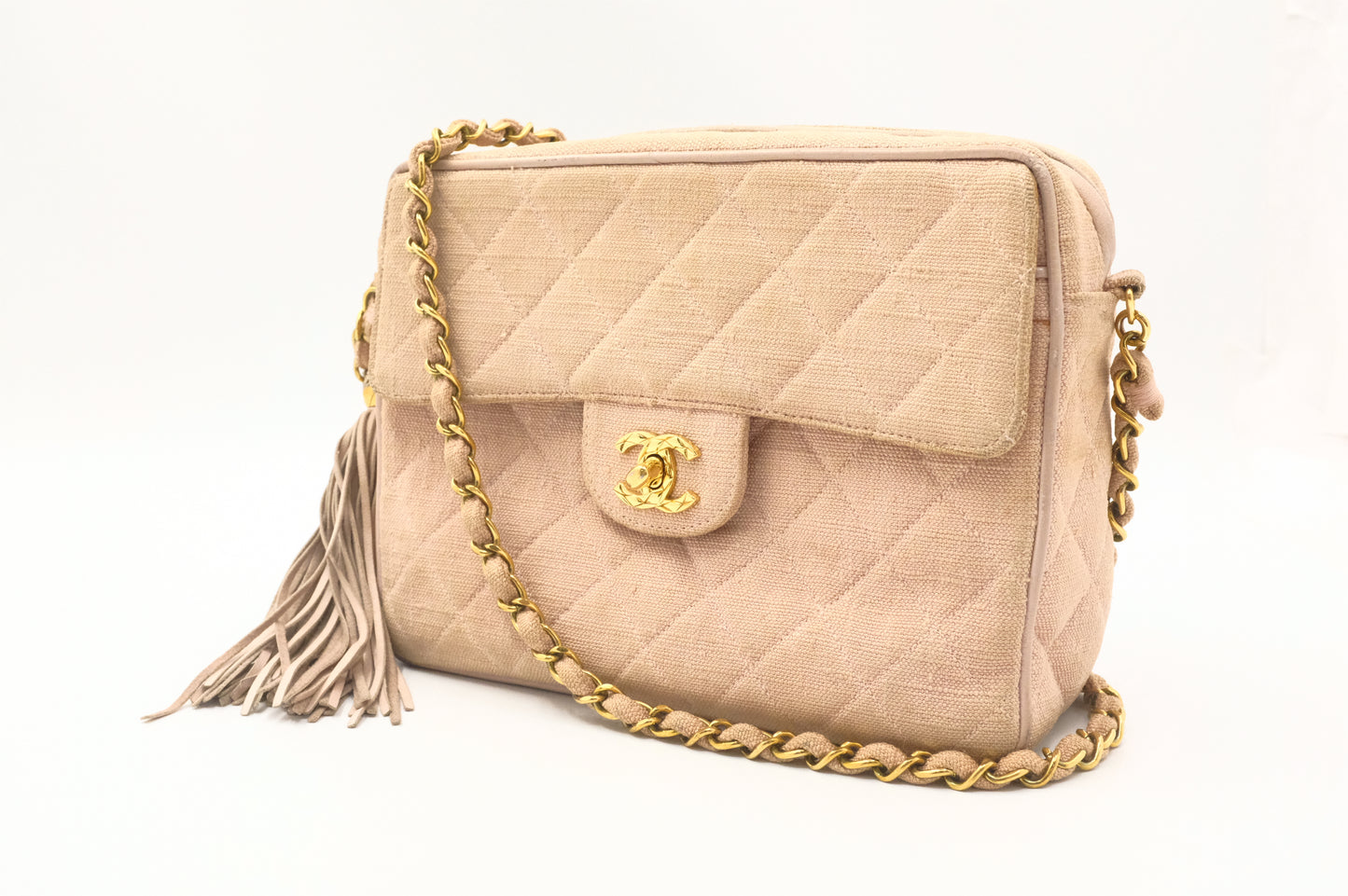 Chanel Camera Bag in Beige Linen
