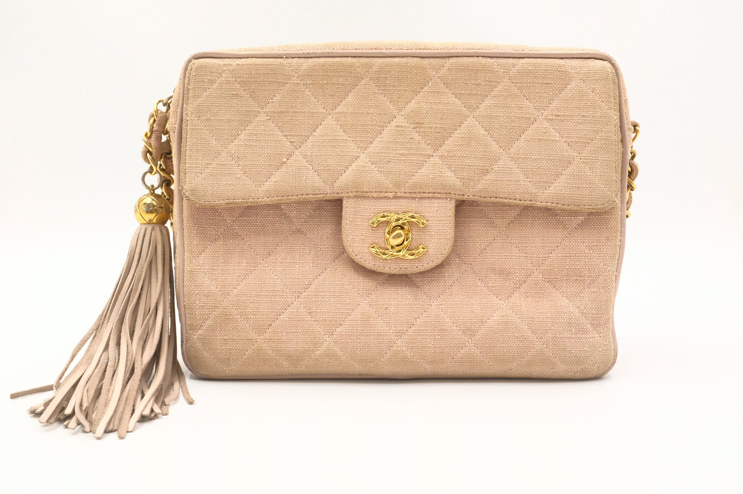 Chanel Camera Bag in Beige Linen