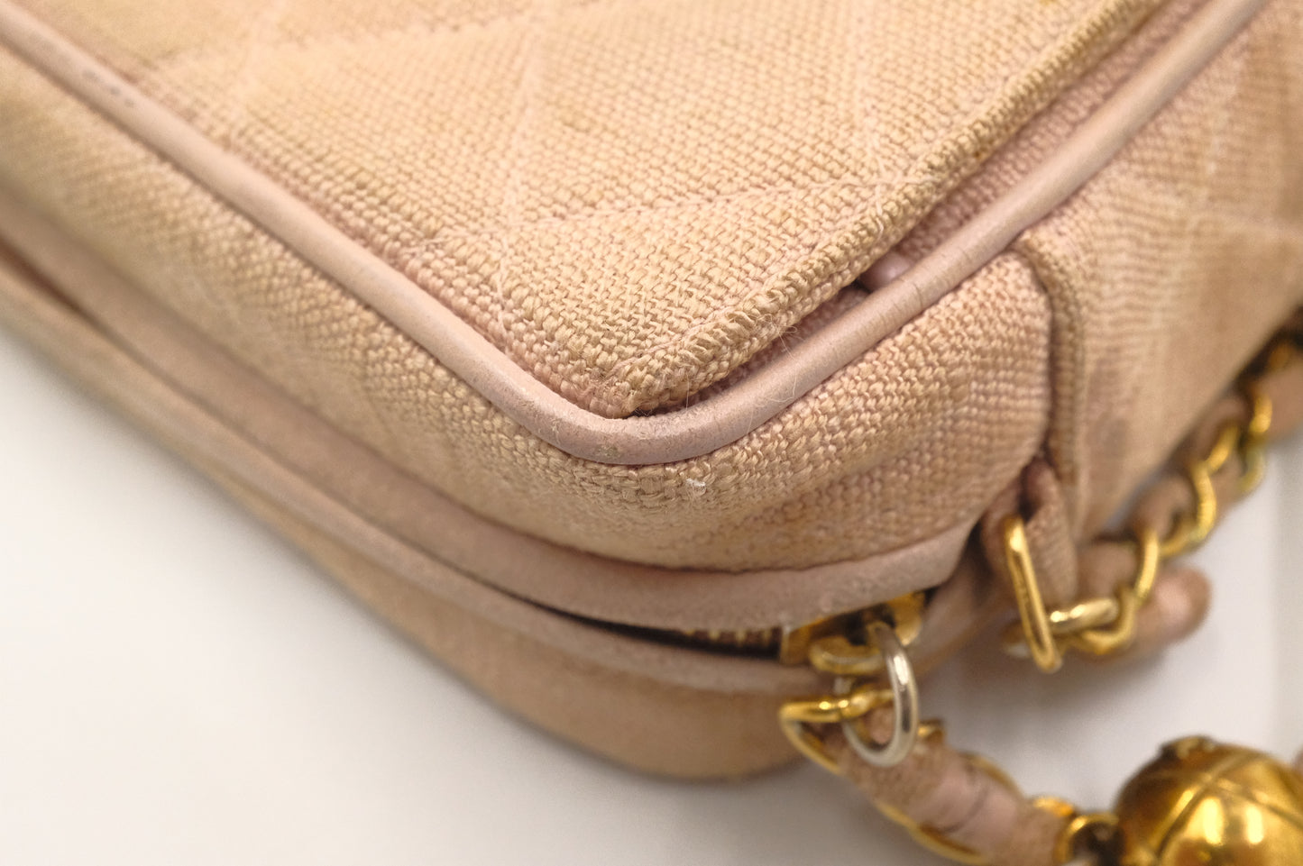 Chanel Camera Bag in Beige Linen