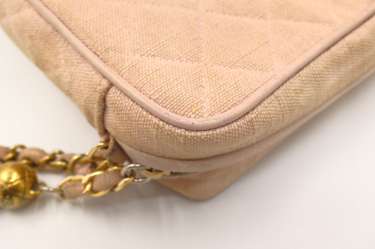 Chanel Camera Bag in Beige Linen