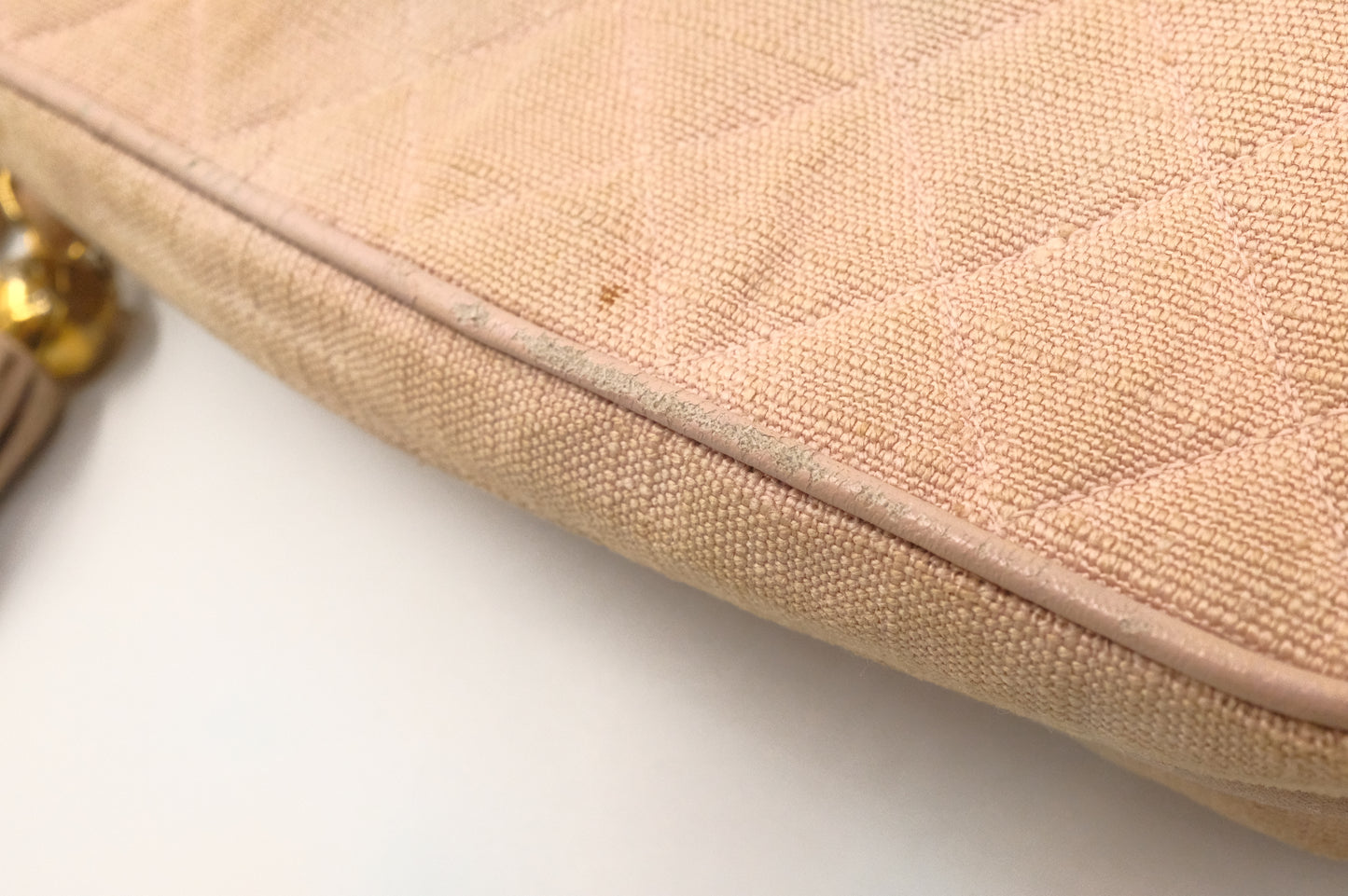 Chanel Camera Bag in Beige Linen