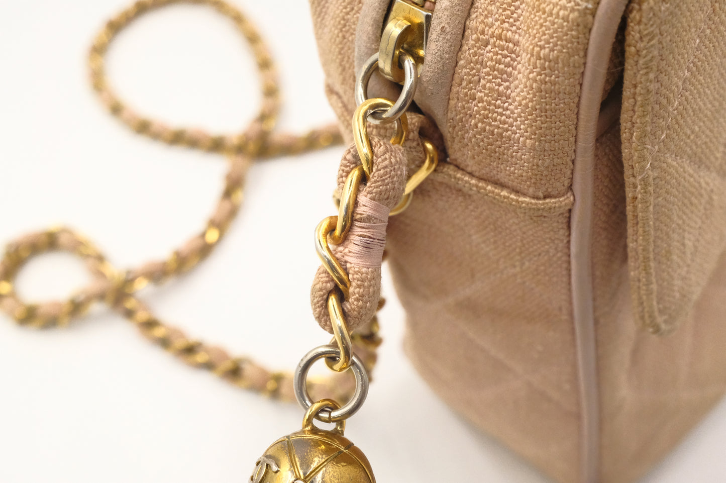 Chanel Camera Bag in Beige Linen