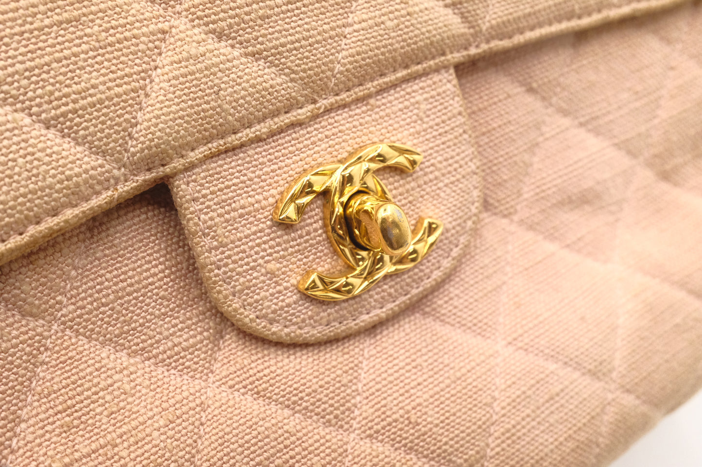 Chanel Camera Bag in Beige Linen