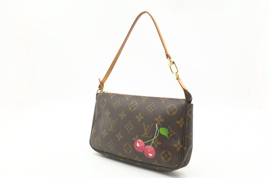 Louis Vuitton x Takashi Murakami Pochette Accessoires in Cherry Monogram Canvas