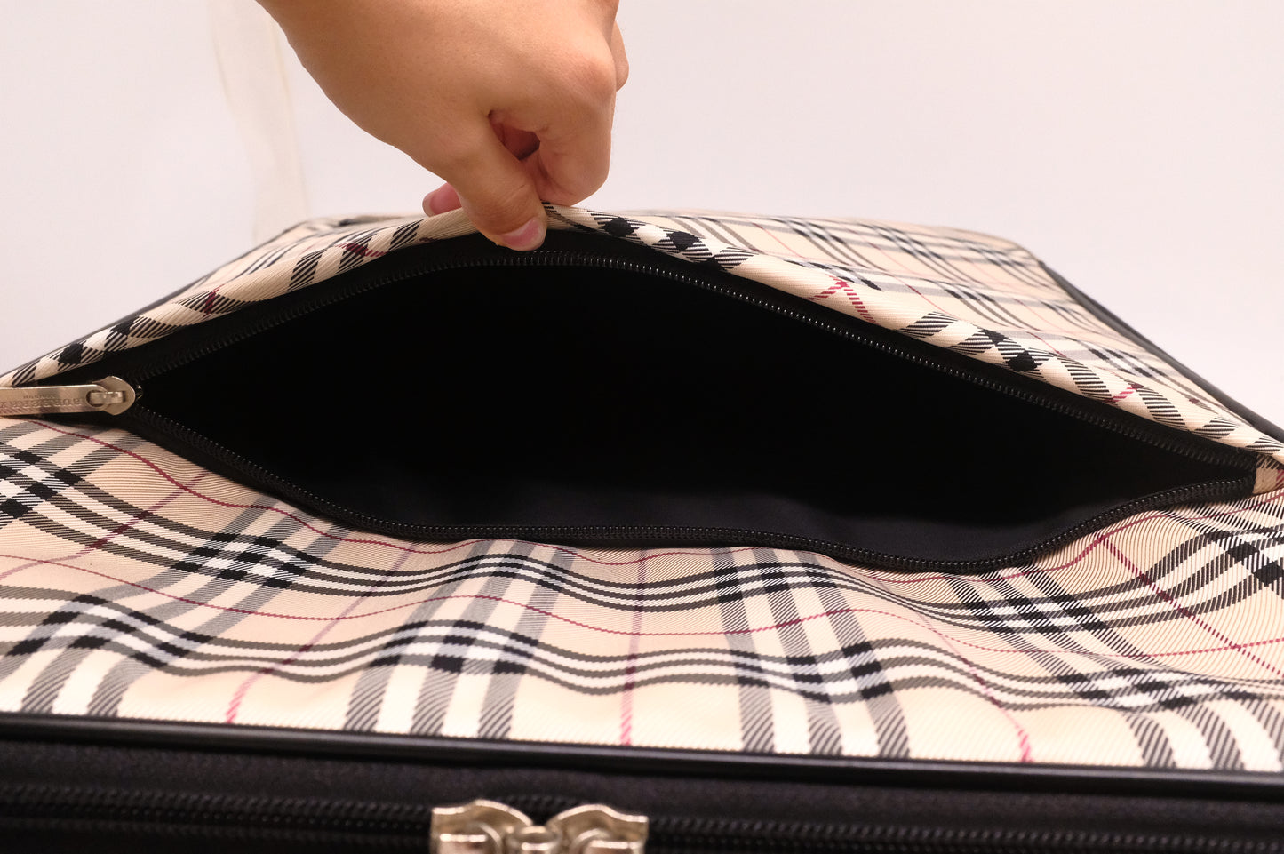 Burberry Luggage in Brown Checked Canvas