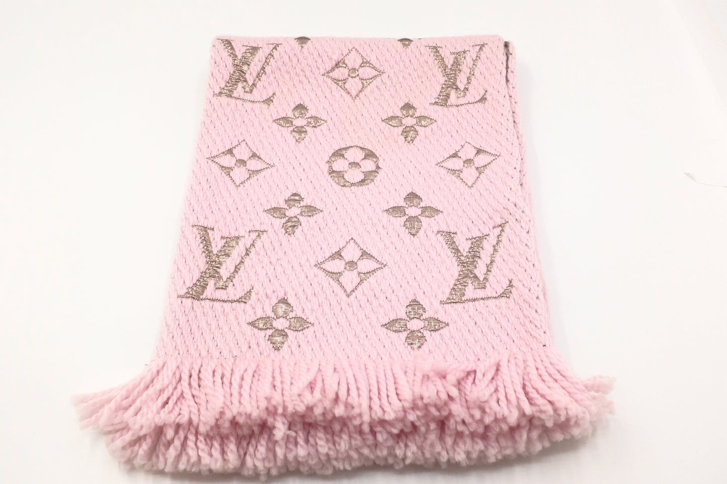 Louis Vuitton Logomania Scarf in Pink Wool