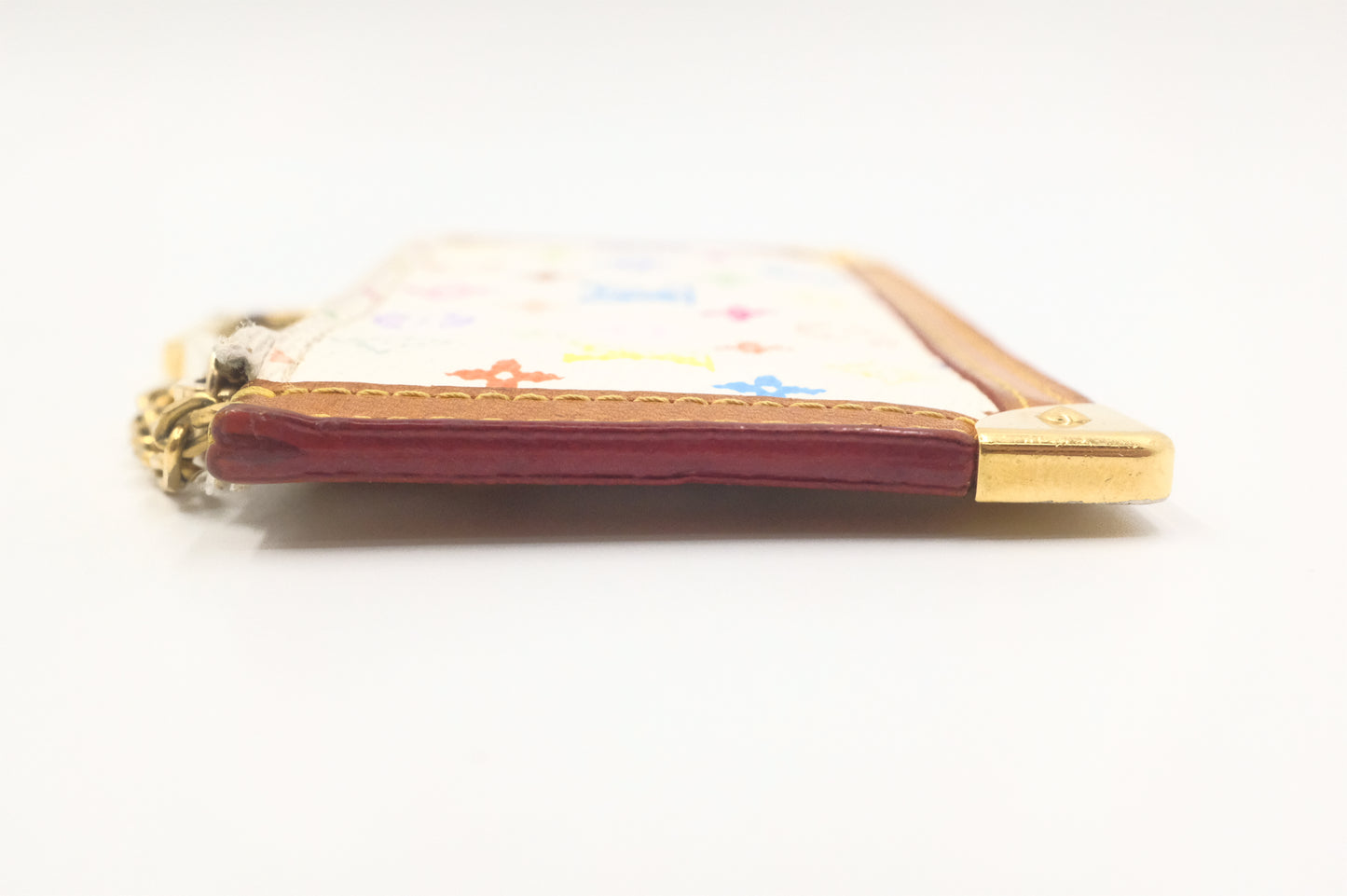 Louis Vuitton Pochette Cles in White Multicolor Monogram Canvas