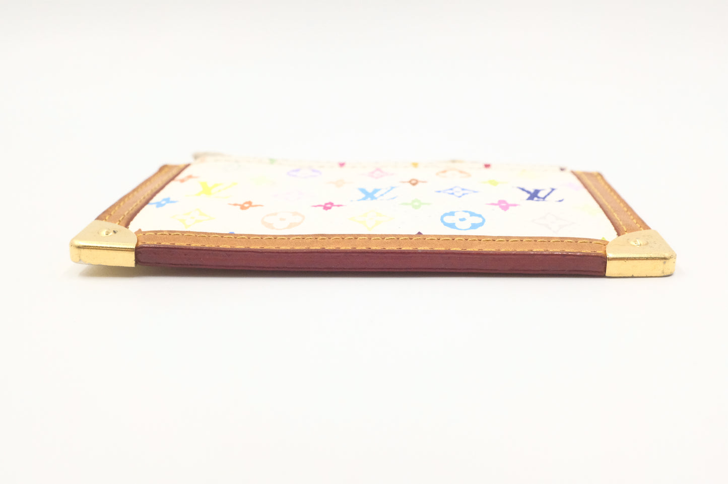 Louis Vuitton Pochette Cles in White Multicolor Monogram Canvas