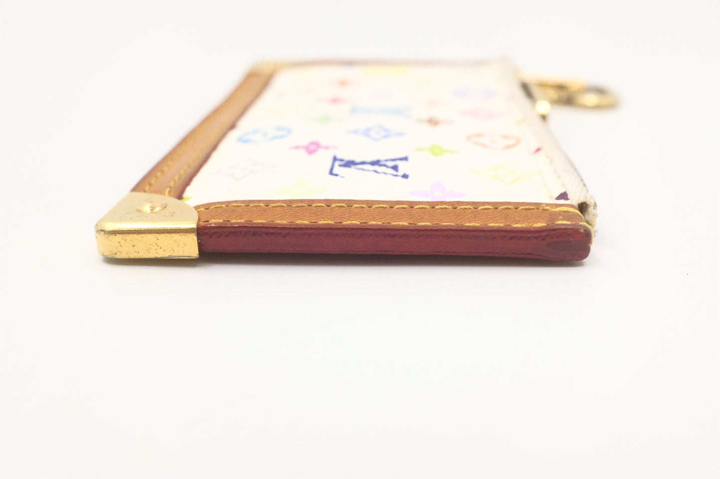 Louis Vuitton Pochette Cles in White Multicolor Monogram Canvas