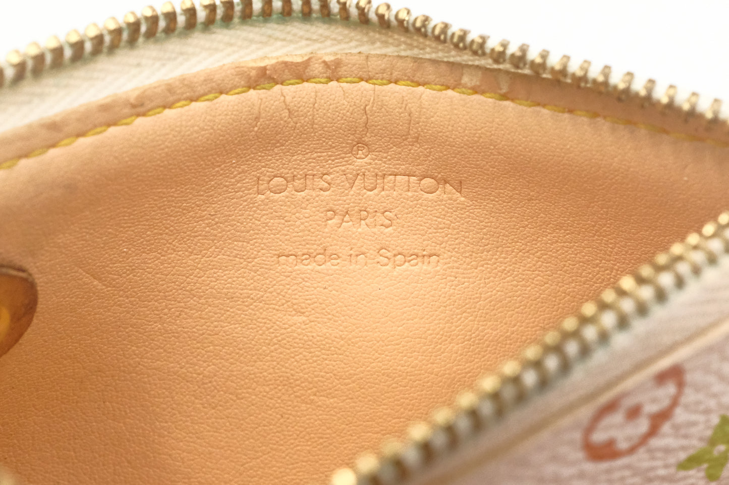 Louis Vuitton Pochette Cles in White Multicolor Monogram Canvas