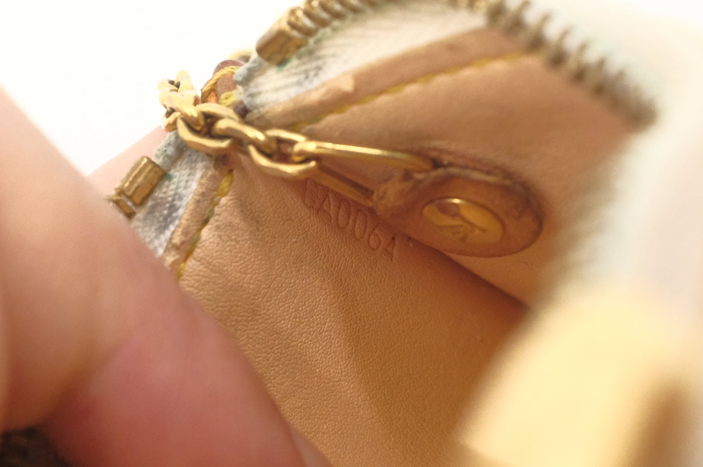 Louis Vuitton Pochette Cles in White Multicolor Monogram Canvas