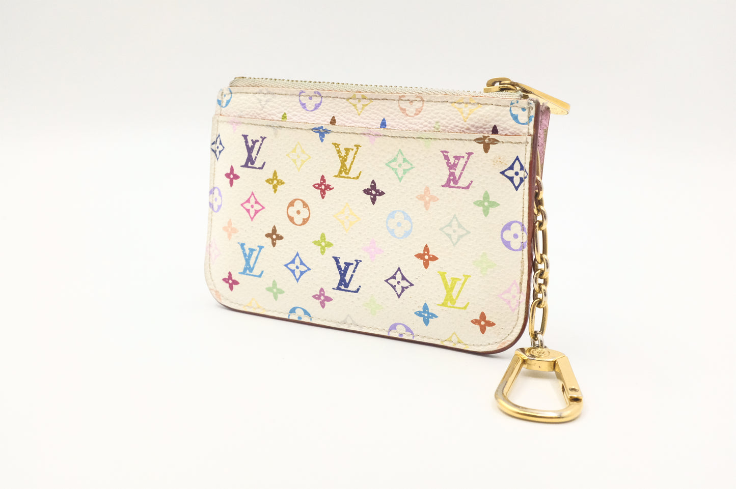 Louis Vuitton Pochette Cles NM in White Multicolor Monogram Canvas