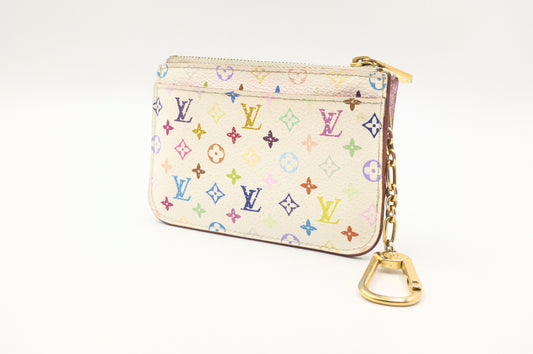 Louis Vuitton Pochette Cles NM in White Multicolor Monogram Canvas