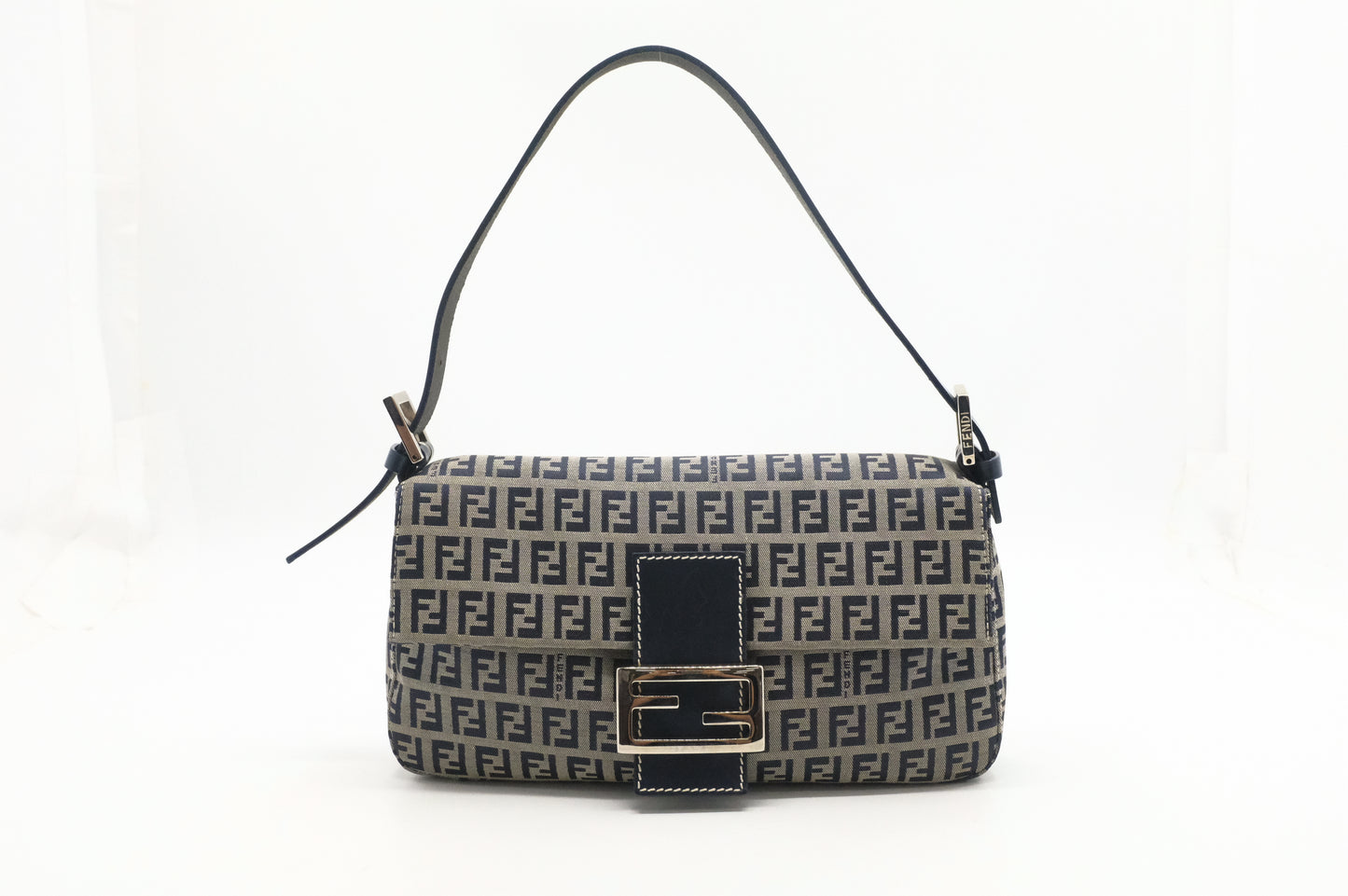 Fendi Baguette in Navy Zucca Canvas
