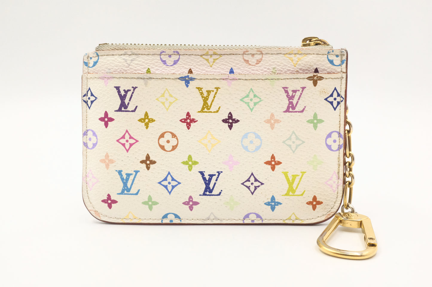 Louis Vuitton Pochette Cles NM in White Multicolor Monogram Canvas