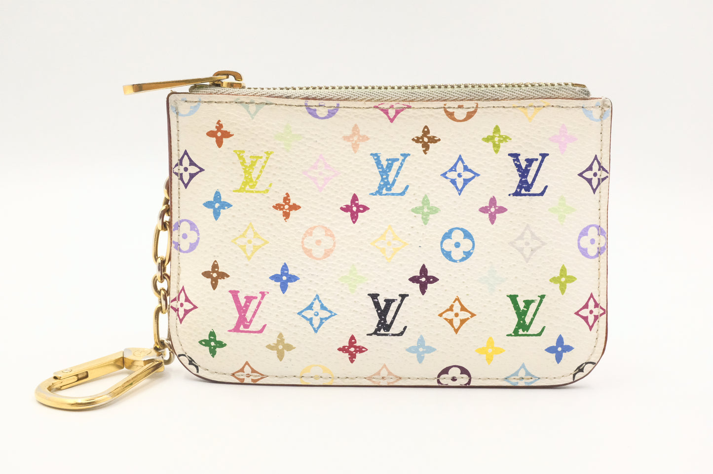 Louis Vuitton Pochette Cles NM in White Multicolor Monogram Canvas