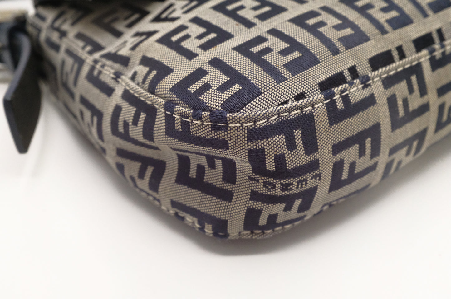 Fendi Baguette in Navy Zucca Canvas