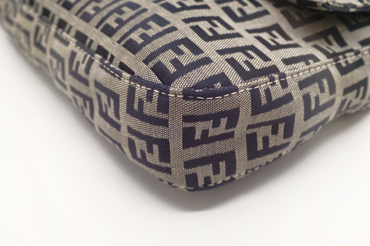 Fendi Baguette in Navy Zucca Canvas