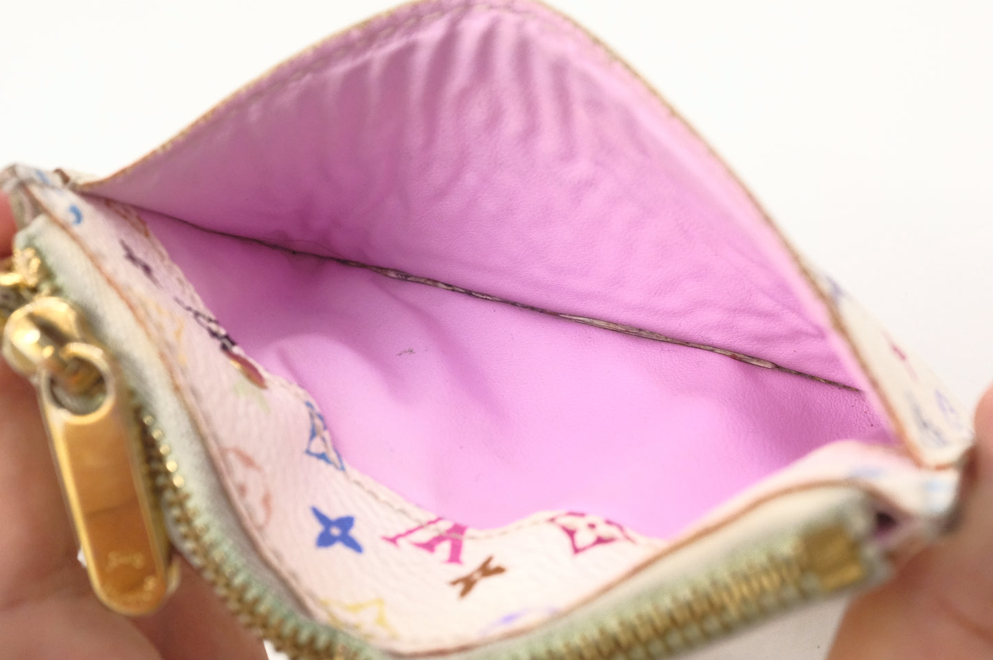 Louis Vuitton Pochette Cles NM in White Multicolor Monogram Canvas