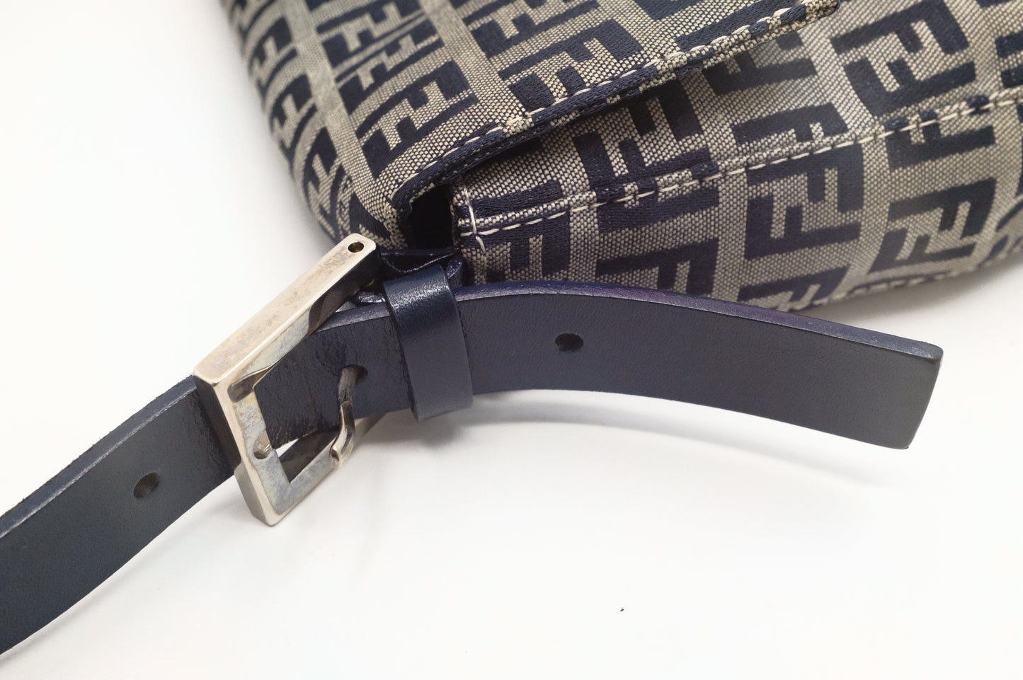 Fendi Baguette in Navy Zucca Canvas