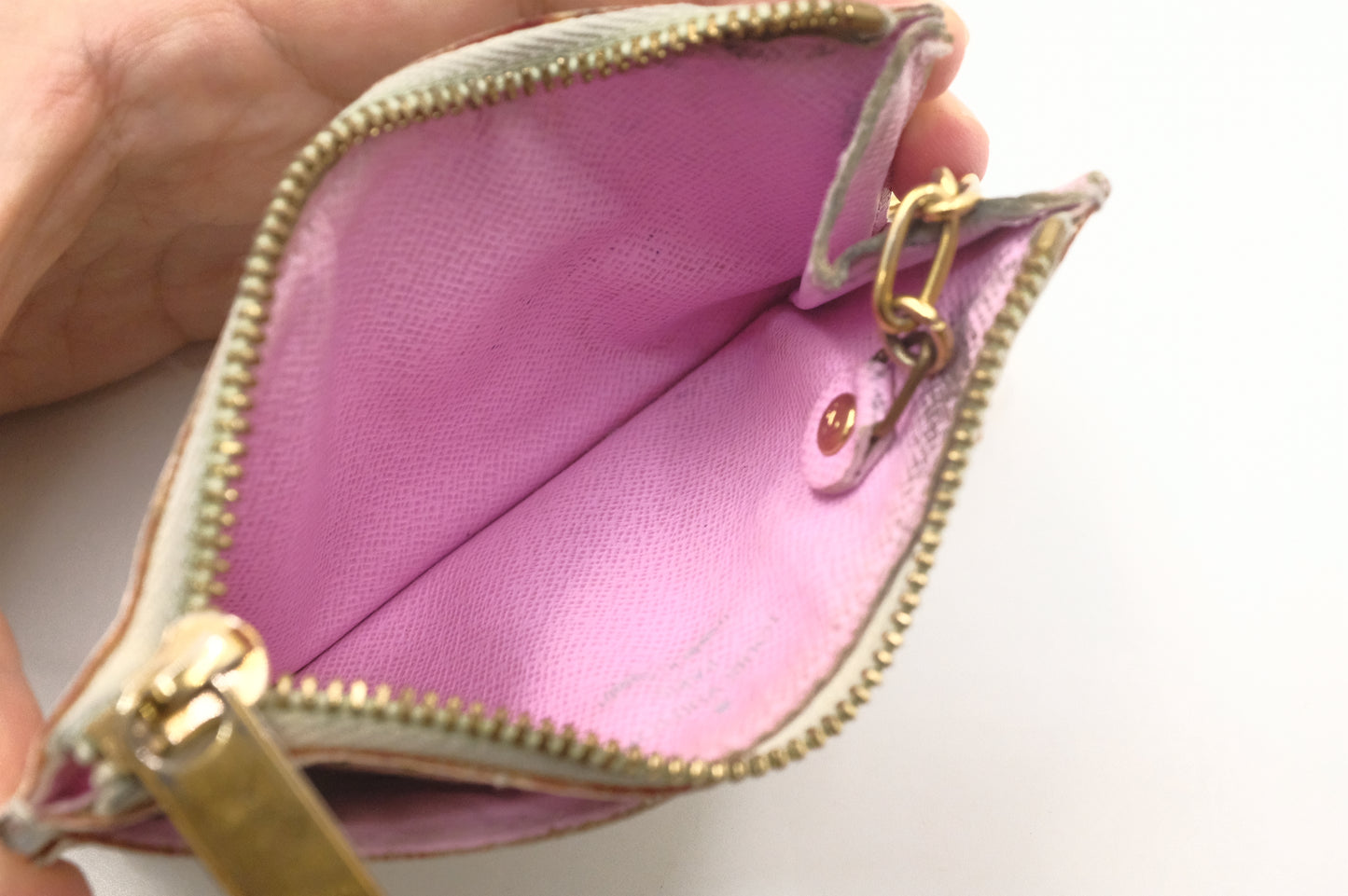 Louis Vuitton Pochette Cles NM in White Multicolor Monogram Canvas