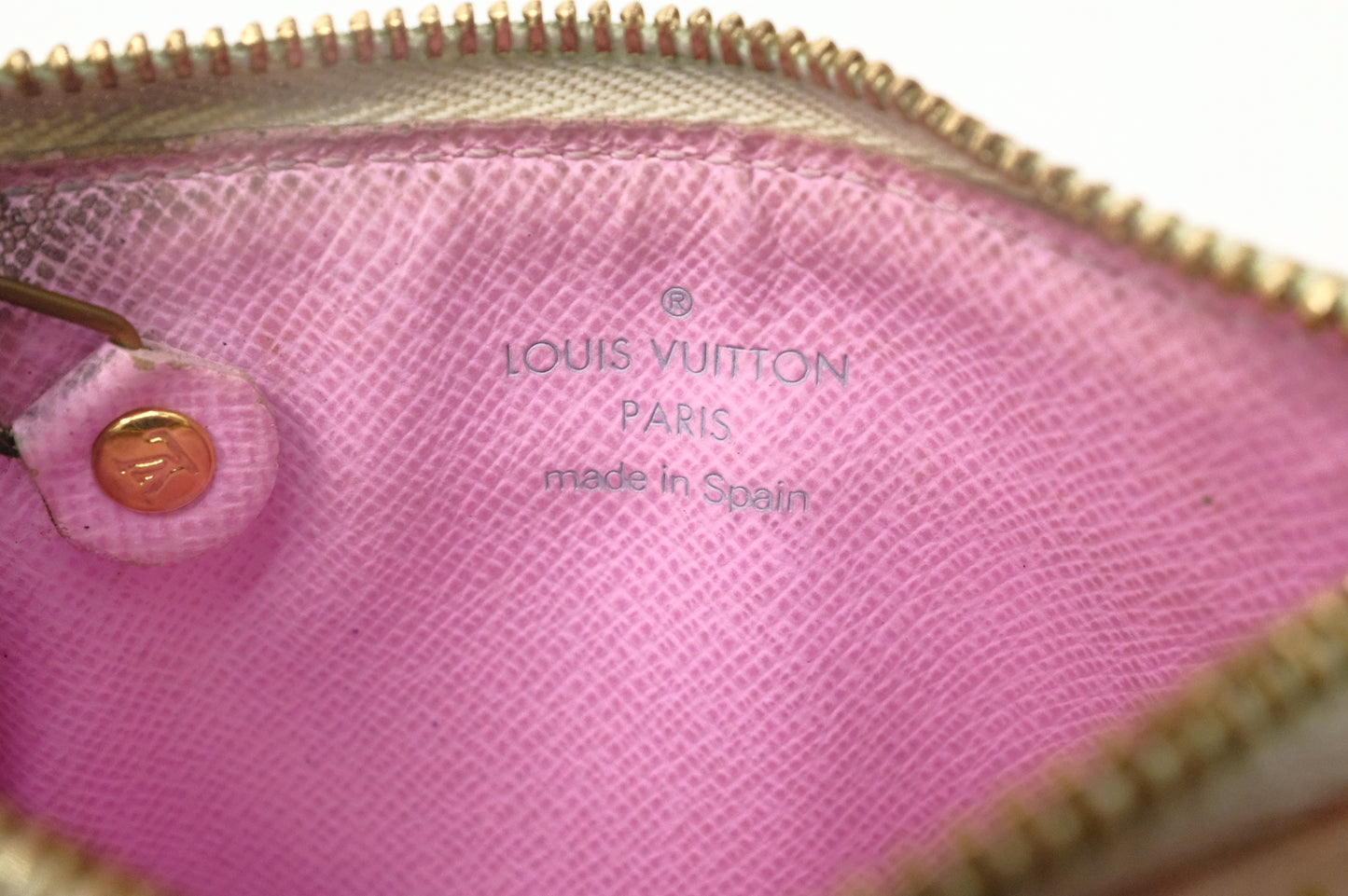 Louis Vuitton Pochette Cles NM in White Multicolor Monogram Canvas