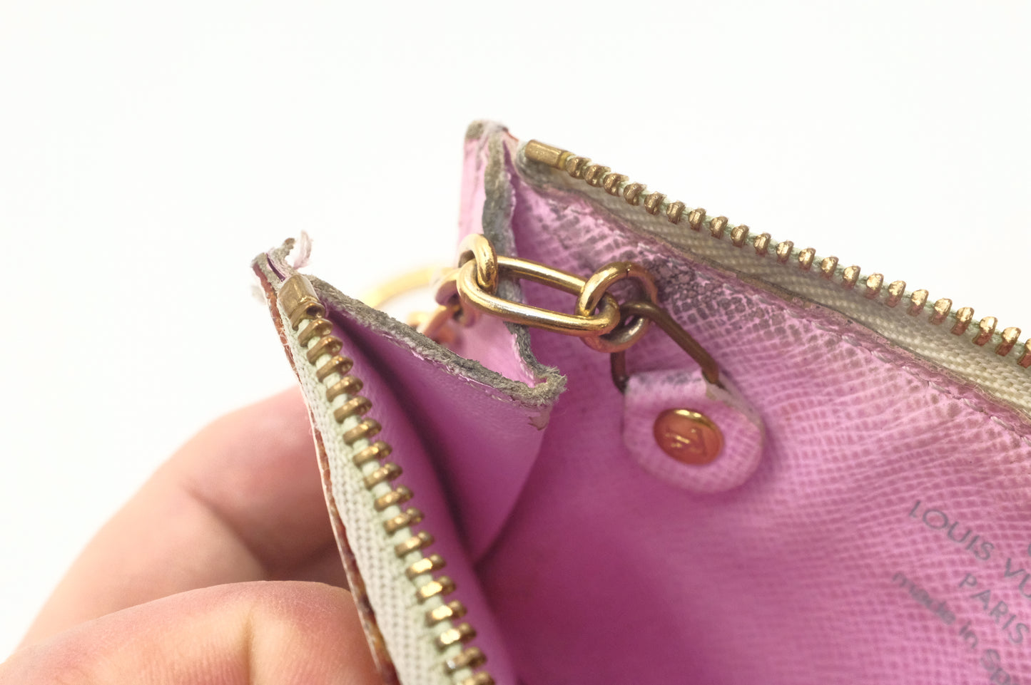 Louis Vuitton Pochette Cles NM in White Multicolor Monogram Canvas
