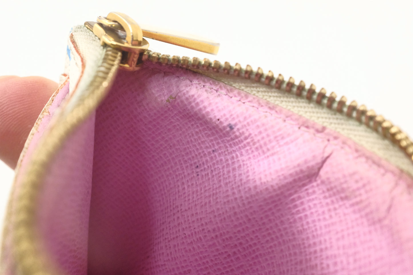 Louis Vuitton Pochette Cles NM in White Multicolor Monogram Canvas