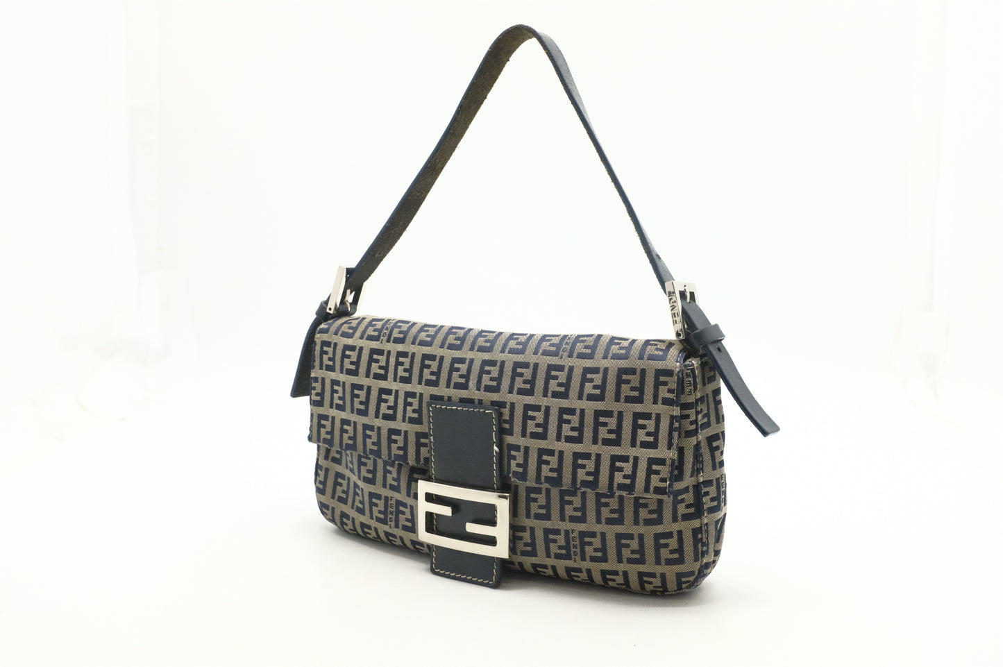 Fendi Baguette in Navy Zucchino Canvas