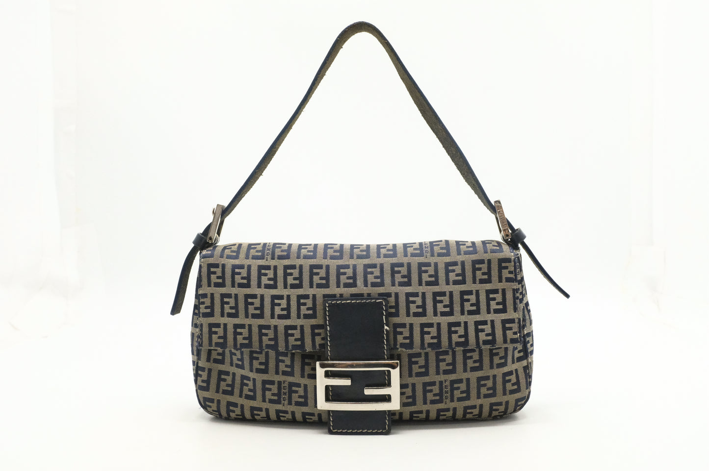 Fendi Baguette in Navy Zucchino Canvas