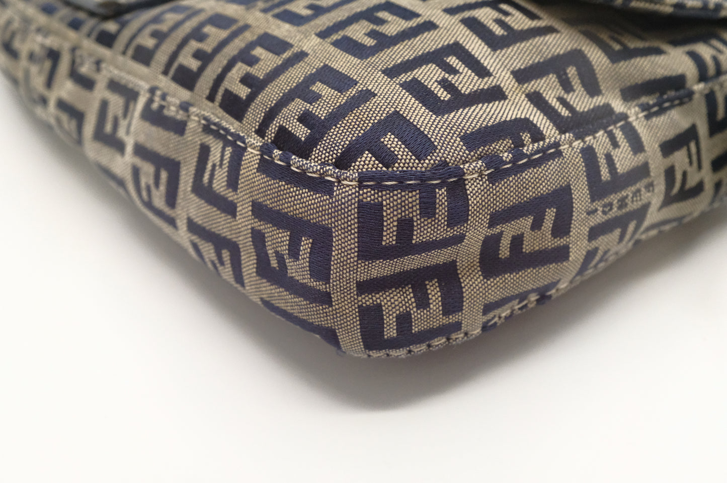 Fendi Baguette in Navy Zucchino Canvas