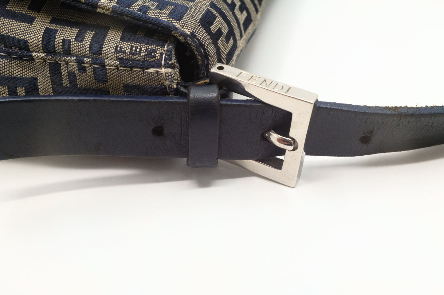 Fendi Baguette in Navy Zucchino Canvas