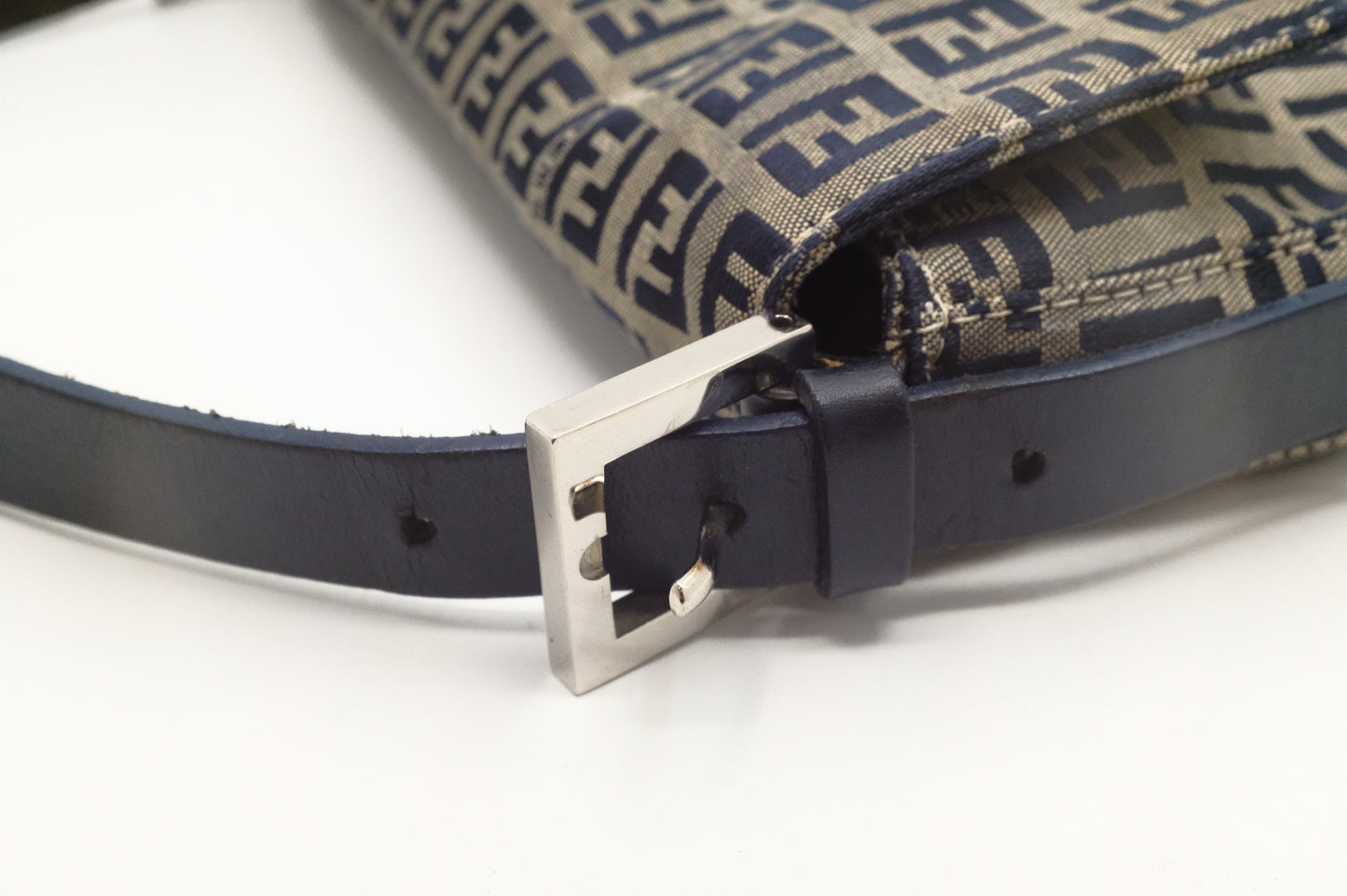 Fendi Baguette in Navy Zucchino Canvas