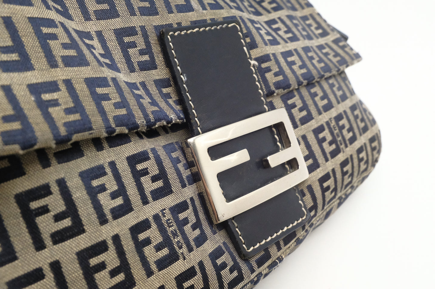 Fendi Baguette in Navy Zucchino Canvas