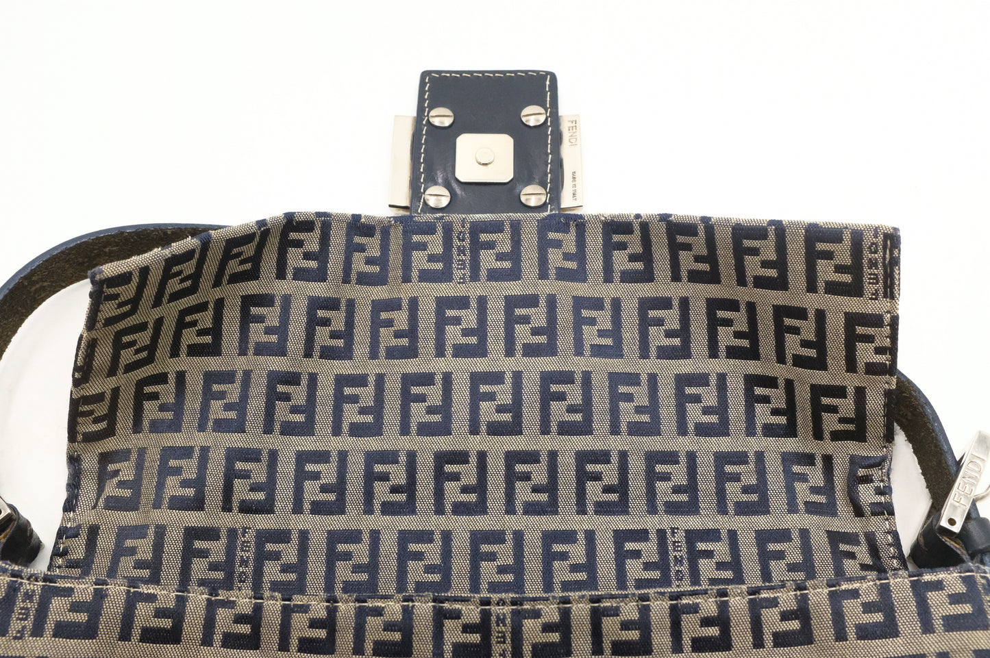 Fendi Baguette in Navy Zucchino Canvas