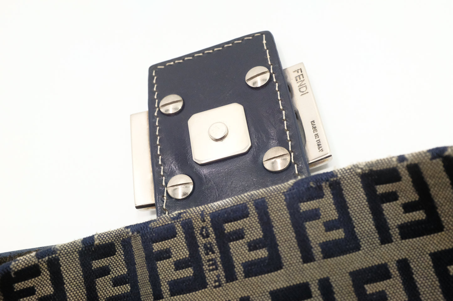 Fendi Baguette in Navy Zucchino Canvas