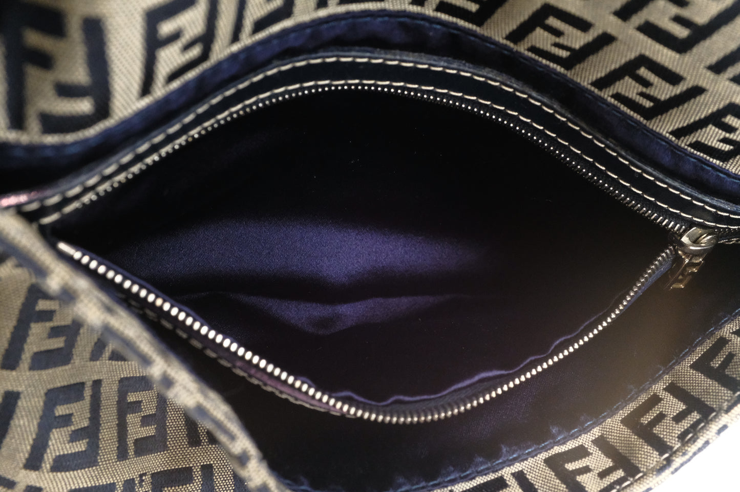 Fendi Baguette in Navy Zucchino Canvas