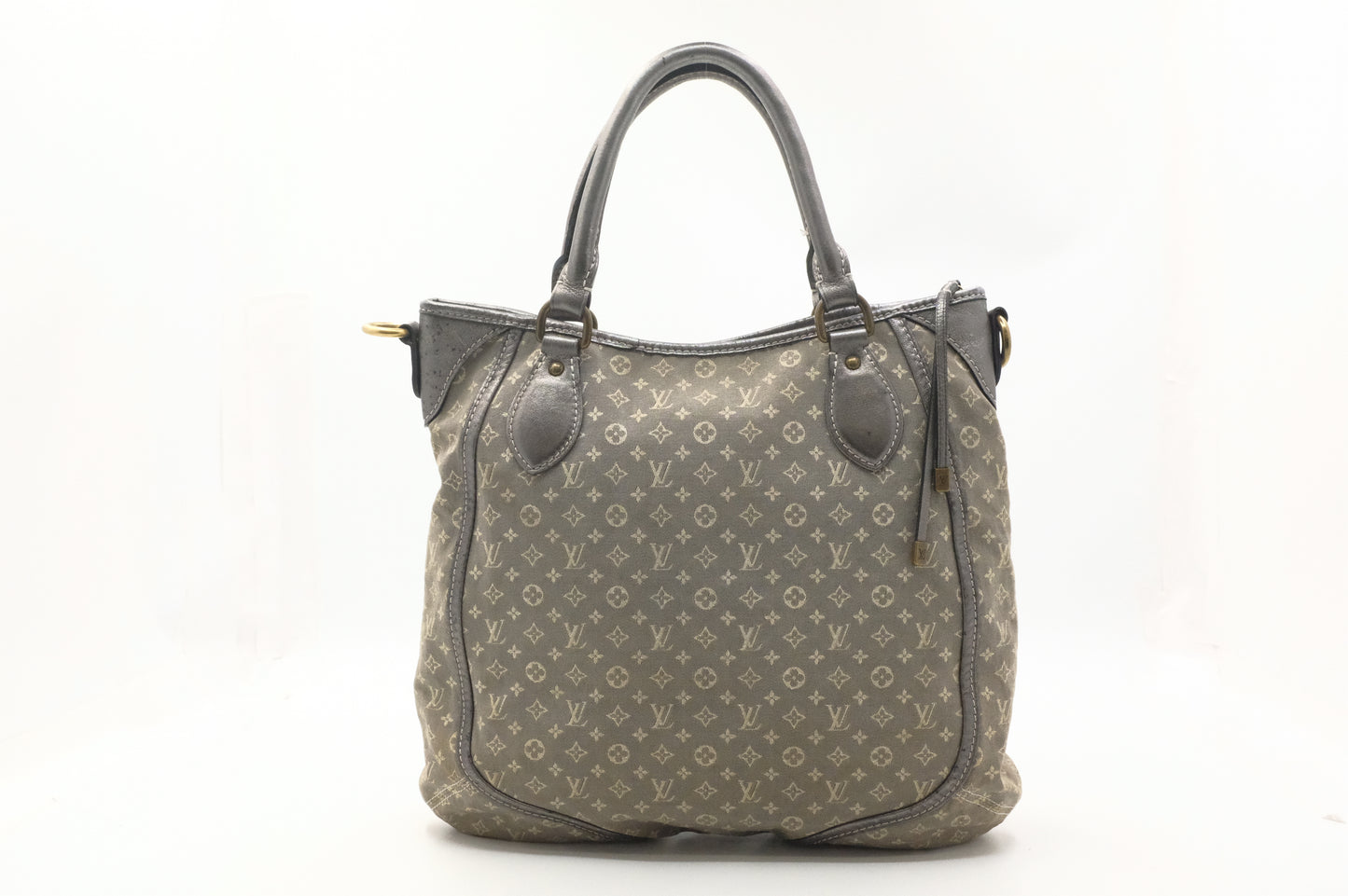 Louis Vuitton Besace Angele in Gray Minilin Canvas and Metallic Silver Leather