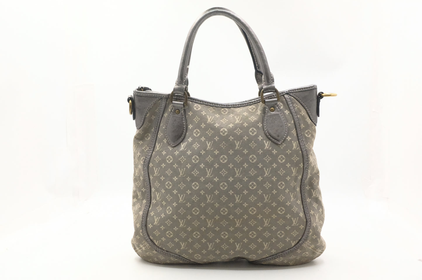 Louis Vuitton Besace Angele in Gray Minilin Canvas and Metallic Silver Leather